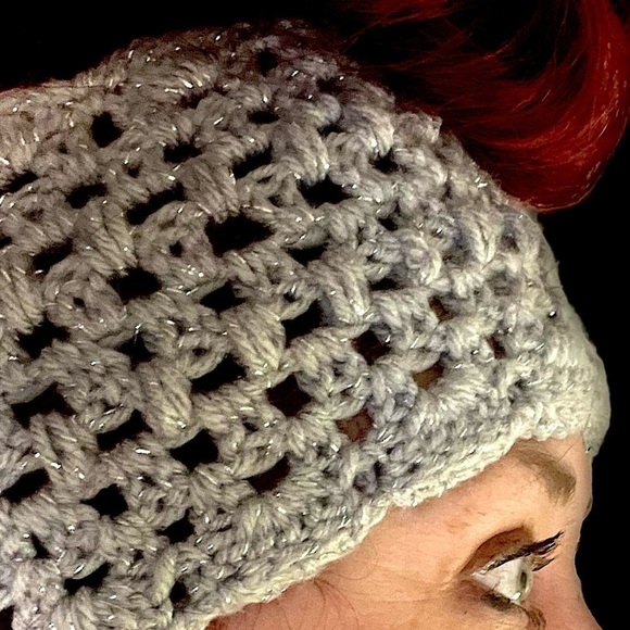 “ICE CASTLES” CROCHETED FINGERLESS GLOVES AND EAR WARMER SET - Picture 9 of 9